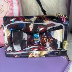 Betsey Johnson Floral Bow Crossbody Purse